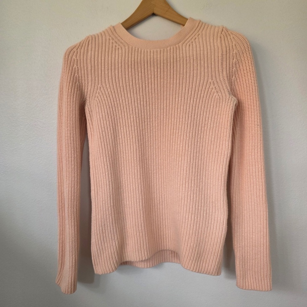 Banana Republic Light Pink Ribbed Knit Sweater with Tie in Back - XS